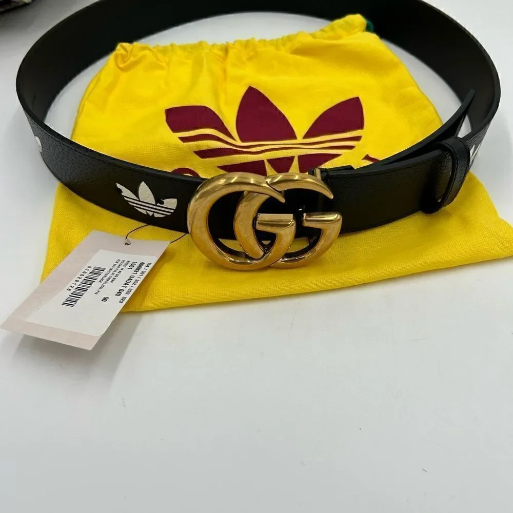 Men, Gucci, X Adidas, GG Marmont, Belt 90 cm/ 36 inches made in Italy
